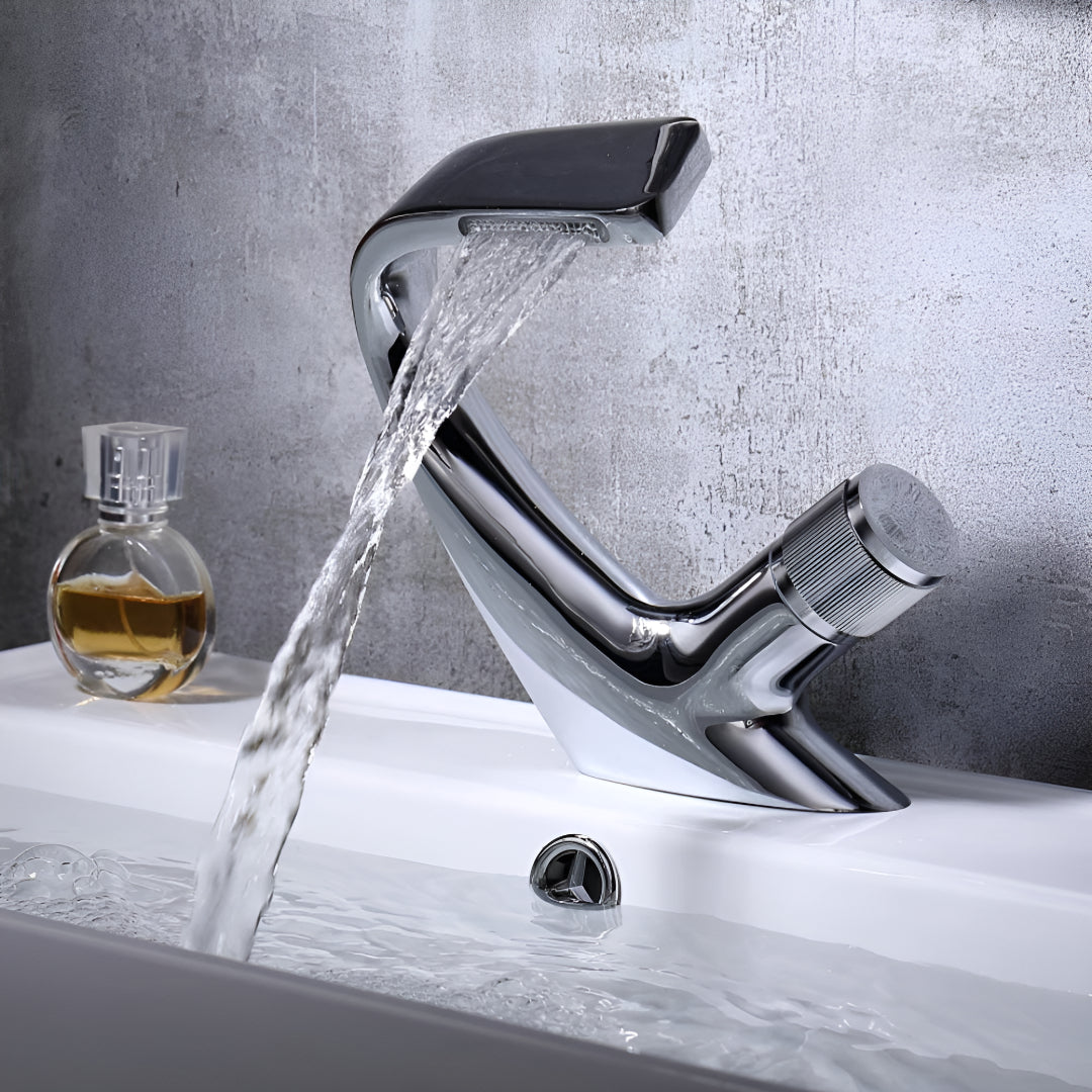 Modern Bathroom Mixer Tap With Waterfall Spout