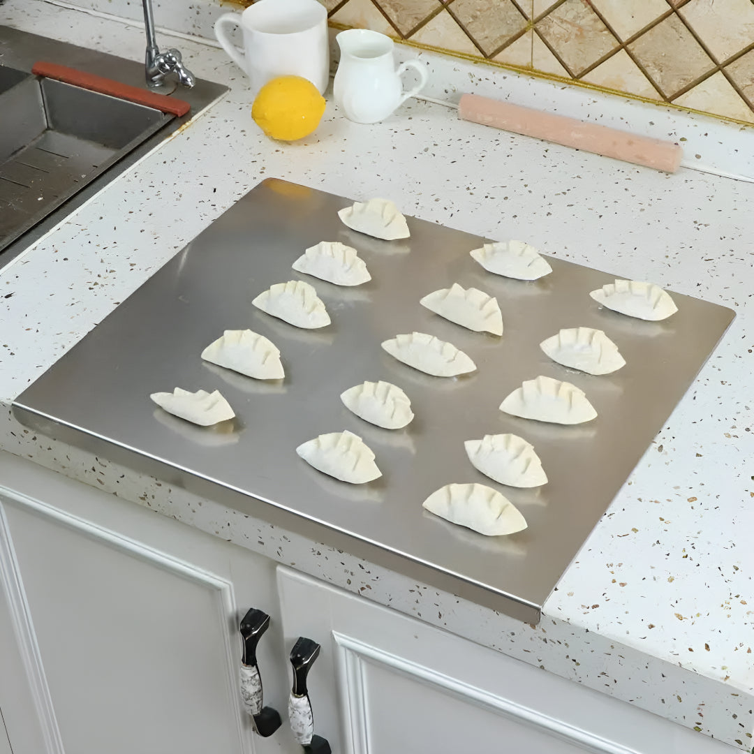 Stainless Steel Chopping Board With Spill Guard For Kitchen