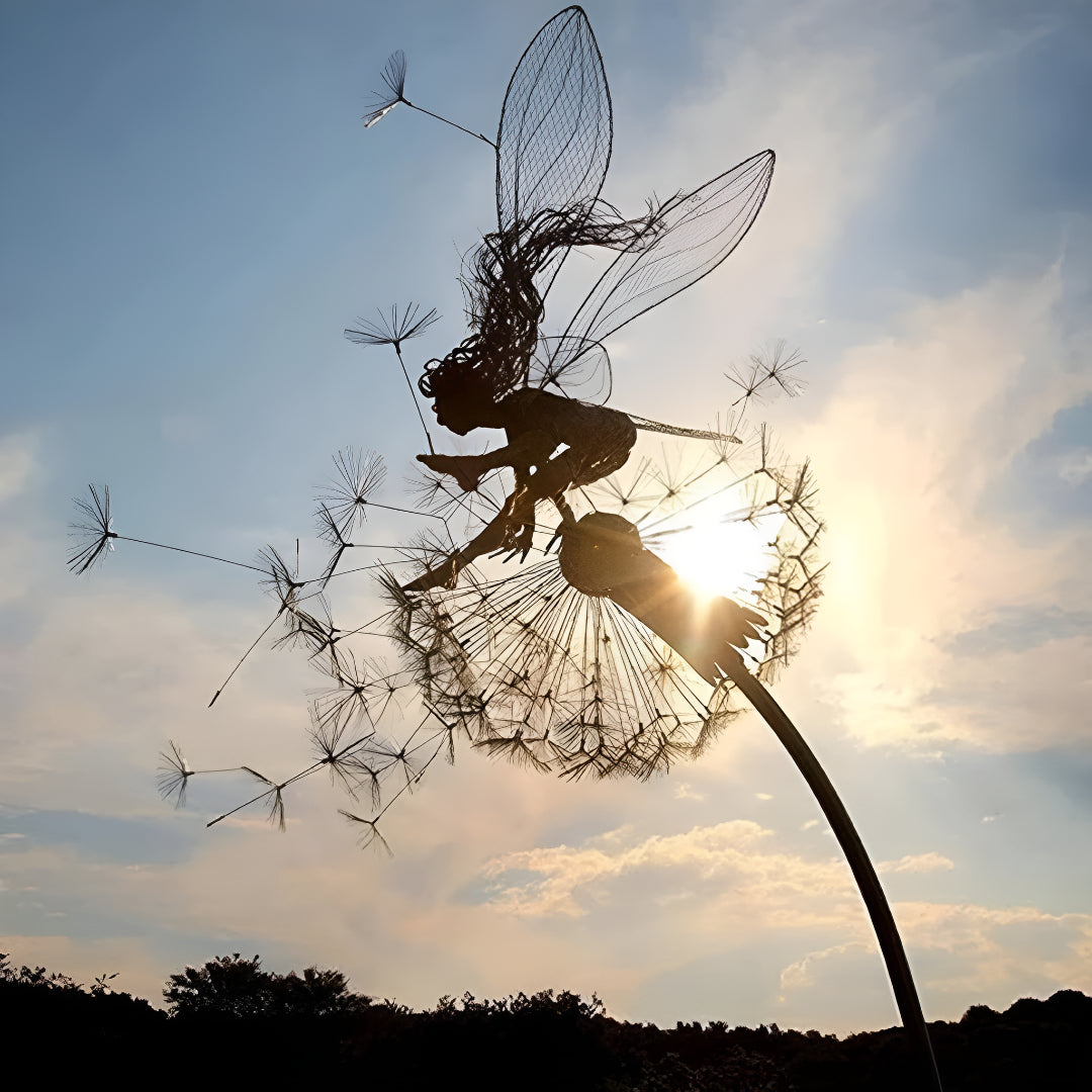 Metal Outdoor Garden Fairy Ornament Sculpture