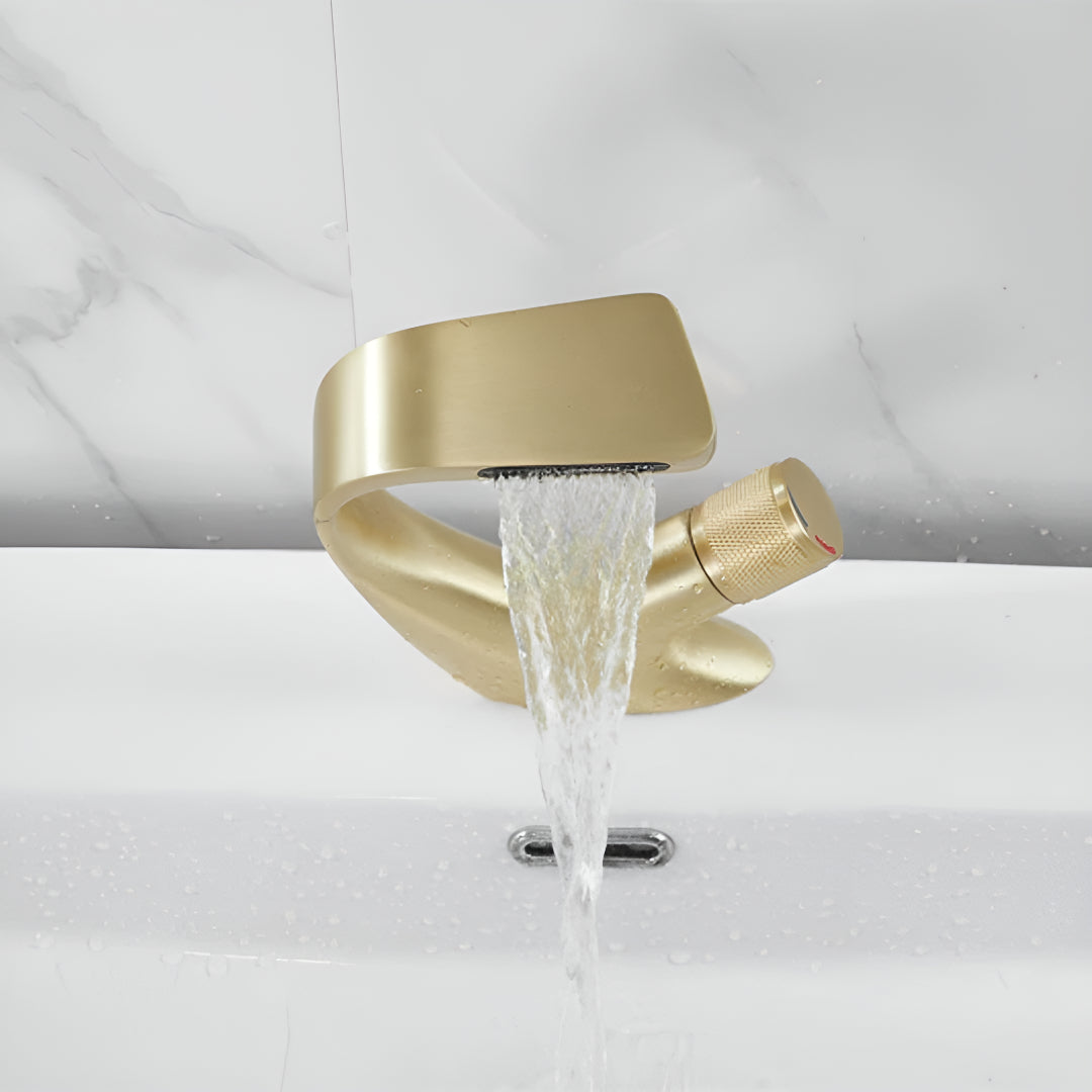 Modern Bathroom Mixer Tap With Waterfall Spout