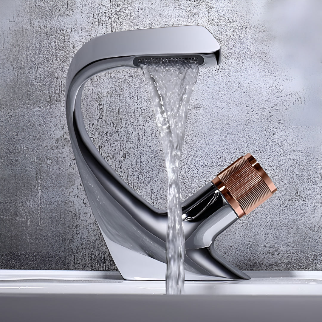 Modern Bathroom Mixer Tap With Waterfall Spout