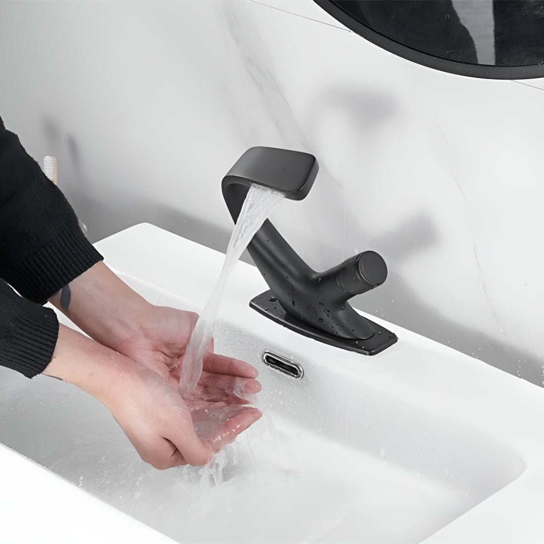 Modern Bathroom Mixer Tap With Waterfall Spout
