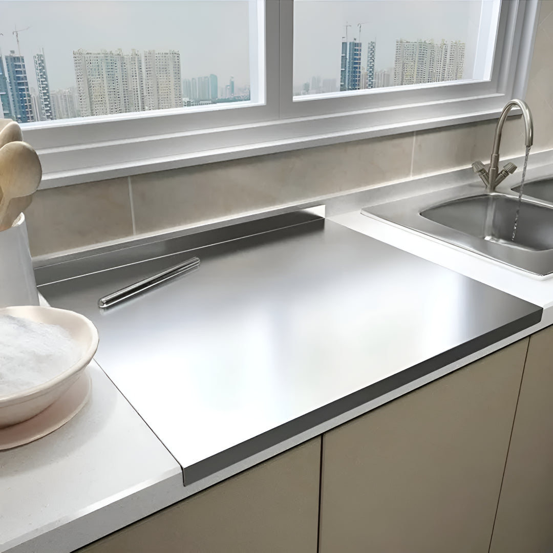 Stainless Steel Chopping Board With Spill Guard For Kitchen